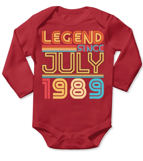 July 1989 Gift Idea Long Sleeve Baby One-Piece
