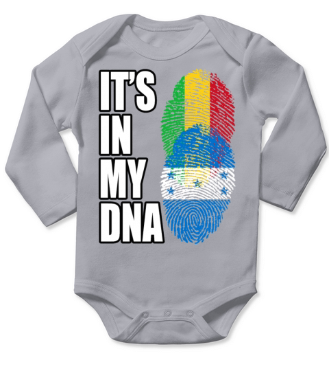 Malian And Honduran Mix Heritage DNA Flag Long Sleeve Baby One-Piece