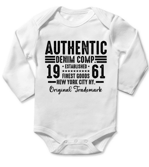 New York City Born In 1961 Vintage Birthday Long Sleeve Baby One-Piece
