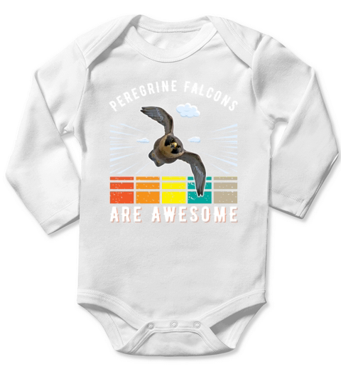Peregrine Falcon fast flying fastest vintage Long Sleeve Baby One-Piece
