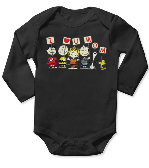 Snoopy Charlie I love you mom - Baby Onesie Long Sleeve Baby One-Piece