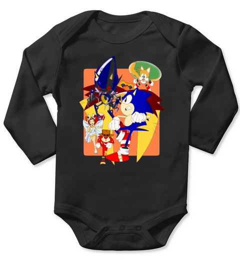 Sonic ova jpn cover Long Sleeve Baby One-Piece