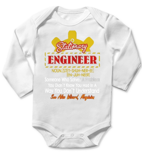 Stationary Engineer Shirt Long Sleeve Baby One-Piece