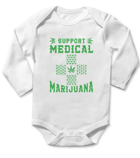 Support Medical Marijuana Long Sleeve Baby One-Piece