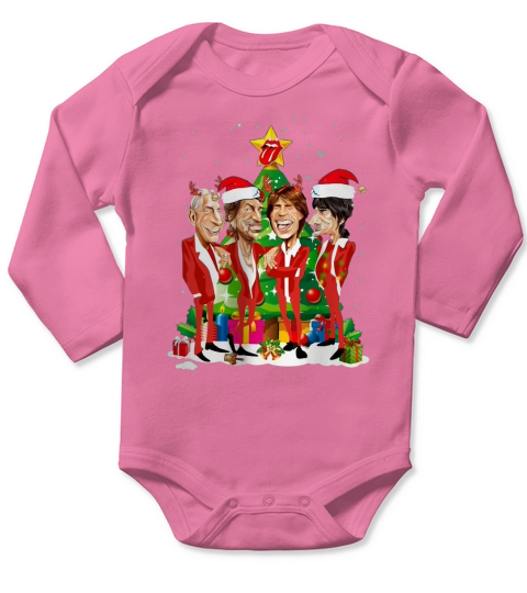 The Rolling Stone Santa Christmas Tree shirt Long Sleeve Baby One-Piece