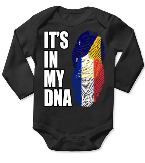 Tokelauan And French Mix Heritage DNA Flag Long Sleeve Baby One-Piece