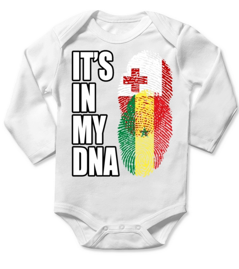 Tongan And Saudi Arabian Mix Heritage DNA Flag Long Sleeve Baby One-Piece