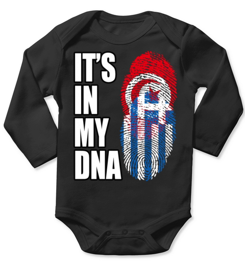 Tunisian And Greek Mix Heritage DNA Flag Long Sleeve Baby One-Piece