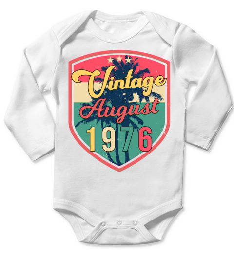 Year Of Construction 1976 In August Long Sleeve Baby One-Piece