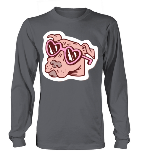 cool dog with heart-shaped sunglasses Long sleeved Unisex