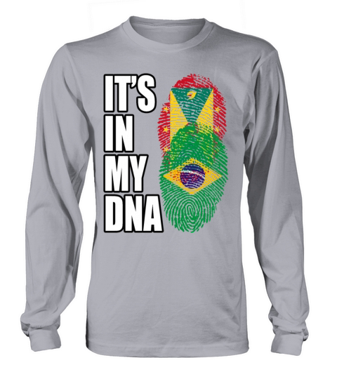Grenadian And Brazilian Mix Heritage DNA Flag Long sleeved Unisex