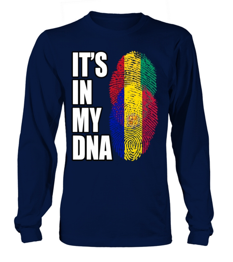 Guinean And Andorran Mix Heritage DNA Flag Long sleeved Unisex