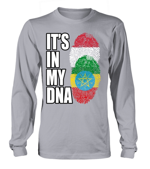 Hungarian And Ethiopian Mix Heritage DNA Flag Long sleeved Unisex