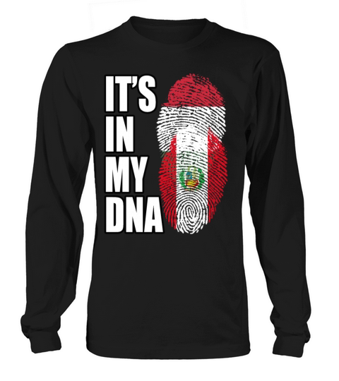 Hungarian And Peruvian Mix Heritage DNA Flag Long sleeved Unisex
