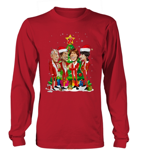 The Rolling Stone Santa Christmas Tree shirt Long sleeved Unisex