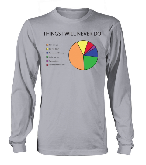 Things I will never do pie chart Long sleeved Unisex