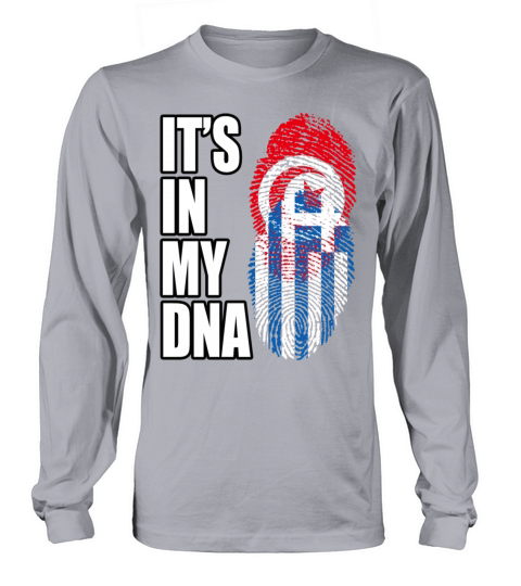 Tunisian And Greek Mix Heritage DNA Flag Long sleeved Unisex