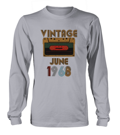 Vintage Birthday Cassette Tape June 1968 52nd Long sleeved Unisex