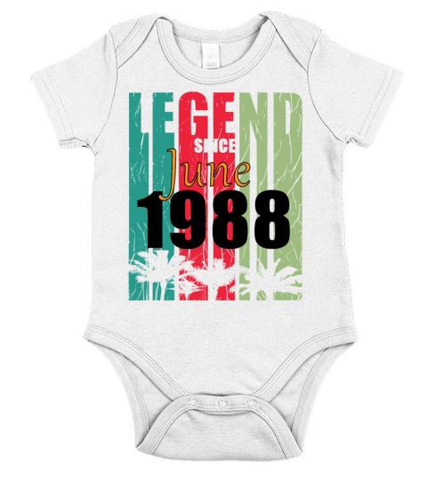 1988 vintage born in June gift Short Sleeve Baby One-Piece