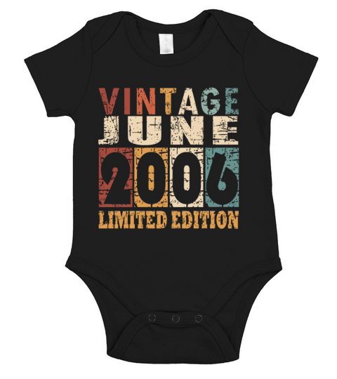 2006 vintage born in June gift Short Sleeve Baby One-Piece