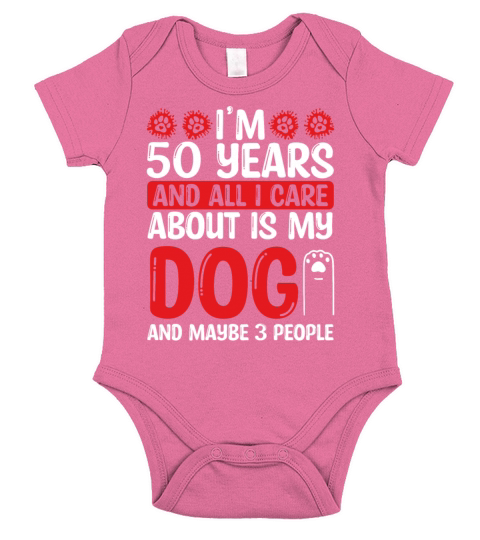 50 Year Old Dog Dad Dog Mom Dog 50th Birthday Short Sleeve Baby One-Piece