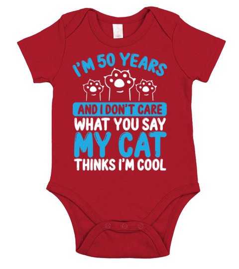 50th Birthday for Cat Dad 50 Year Old Cat Mom Short Sleeve Baby One-Piece