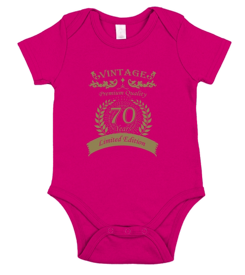70th Birthday Gifts Vintage Premium Short Sleeve Baby One-Piece