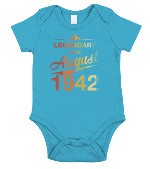 80th Birthday 80 Year Old Born August 1942 Gift Short Sleeve Baby One-Piece