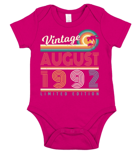 At The Age Of 30 August 1992 Short Sleeve Baby One-Piece