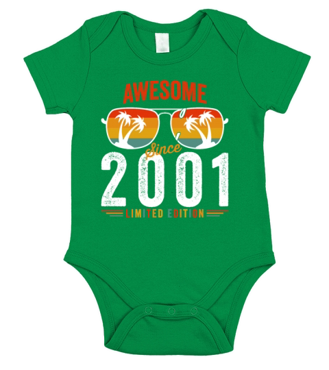 Awesome Since 2001 Birthday Retro Vintage 21 22 Ye Short Sleeve Baby One-Piece