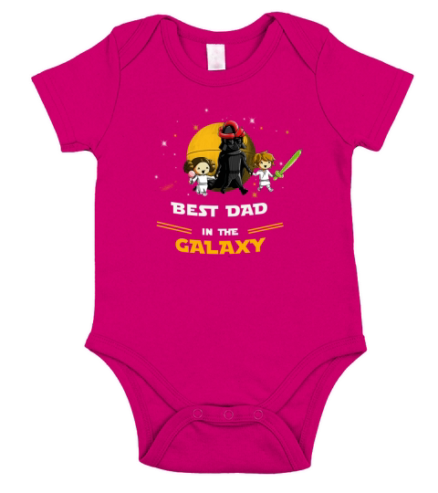 Best Dad in the galaxy - Father Son and Daughter Short Sleeve Baby One-Piece