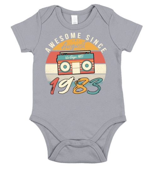 Born In August 1983 Short Sleeve Baby One-Piece