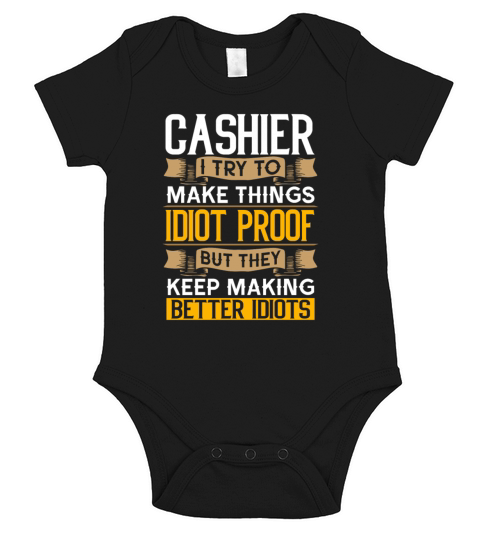 Cashier Sarcastic Graphic Funny Retail Short Sleeve Baby One-Piece