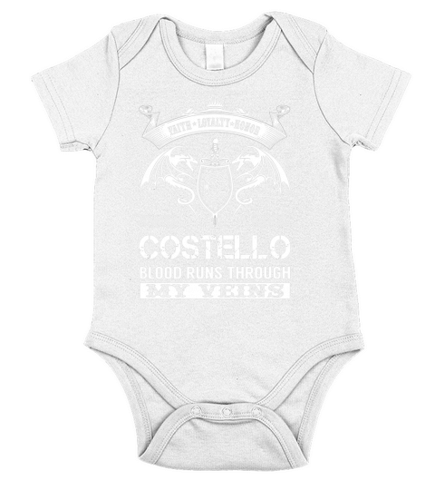 COSTELLO Last Name, Surname Tshirt Short Sleeve Baby One-Piece