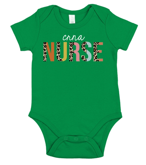 CRNA Nurse Colorful Leopard Print Funny Short Sleeve Baby One-Piece