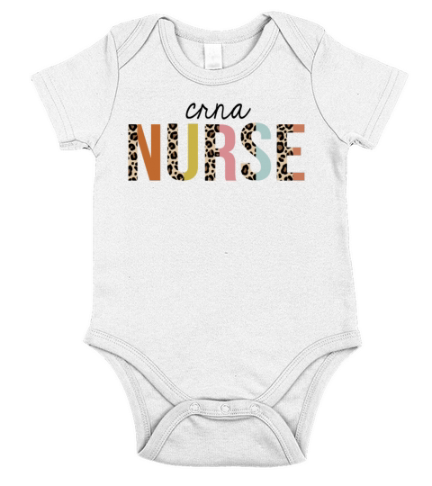 CRNA Nurse Leopard Print Registered RN Nursing Short Sleeve Baby One-Piece