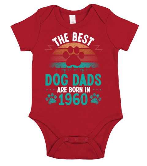 Dog Dad Born in 1960 Birthday for Dog Father 1960 Short Sleeve Baby One-Piece