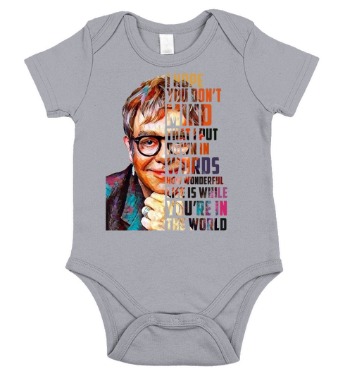Elton John How Wonderful Life Is While You’re In The World shirt Short Sleeve Baby One-Piece