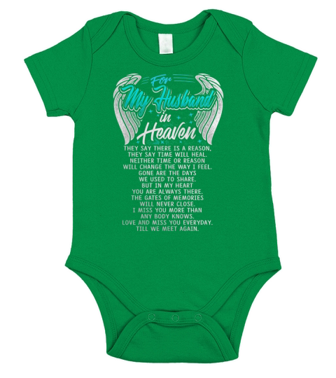 For My Husband in Heaven Short Sleeve Baby One-Piece