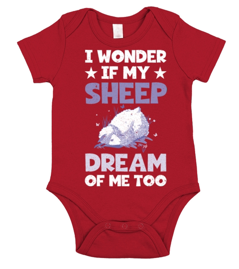 Funny Farming I Wonder If My Sheep Dream About Me Short Sleeve Baby One-Piece