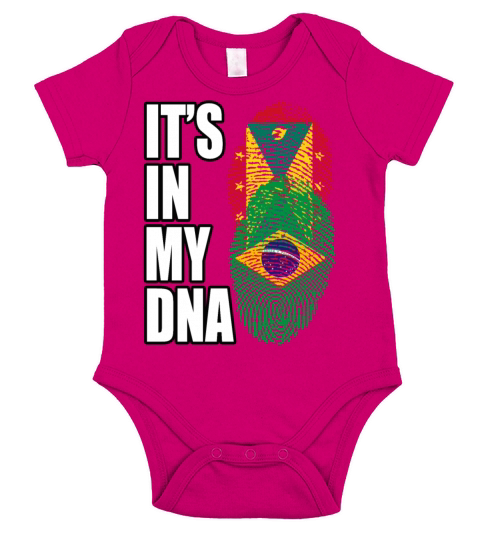 Grenadian And Brazilian Mix Heritage DNA Flag Short Sleeve Baby One-Piece