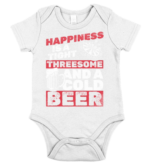 Happiness Is A Tight Threesome And A Cold Beer Short Sleeve Baby One-Piece