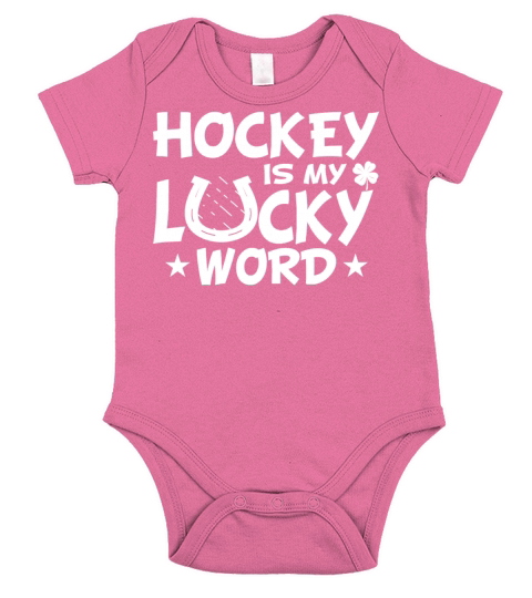 Hockey Is Lucky Word Team Coaches Sayings Funny Short Sleeve Baby One-Piece