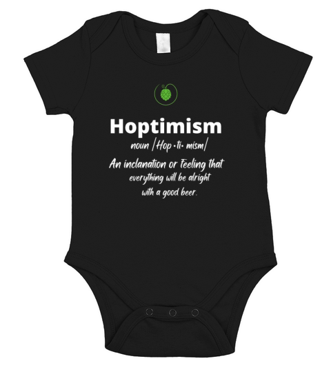 Hoptimism Beer Drinker Definition Beer Drink Short Sleeve Baby One-Piece