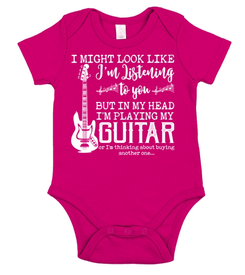 I Might Look Like In My Head Im Playing My Guitar Short Sleeve Baby One-Piece