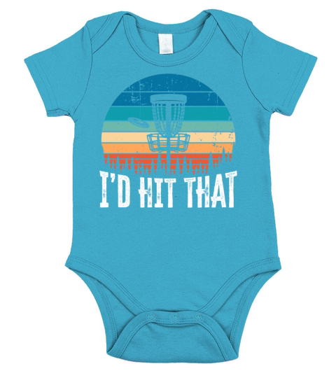 Id Hit that Funny Disc Golf Sunset Gift Short Sleeve Baby One-Piece