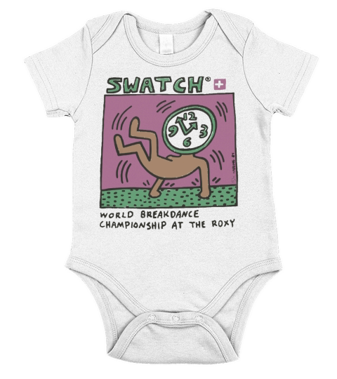 Keith Haring swatch world breakdance championship at the roxy Short Sleeve Baby One-Piece