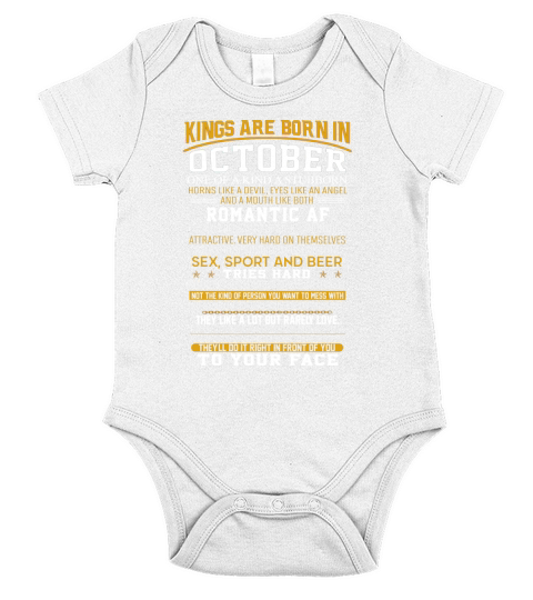 kings are born in october Short Sleeve Baby One-Piece