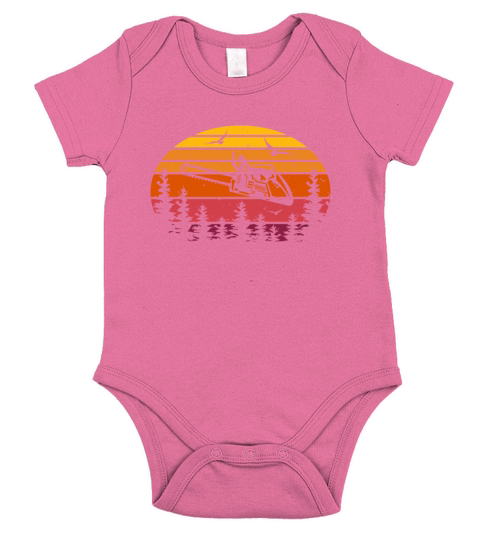 Lumberjack - Chain Saw Retro Vintage Sunset Short Sleeve Baby One-Piece