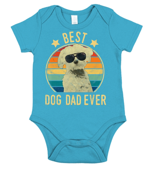 Mens Best Dog Dad Ever Maltese Fathers Day Gift T-Shirt Short Sleeve Baby One-Piece